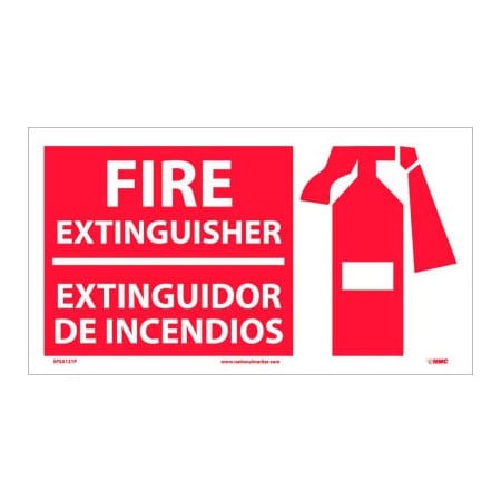 National Marker Co Fire Extinguisher Sign - Bilingual - Vinyl SPSA-121P